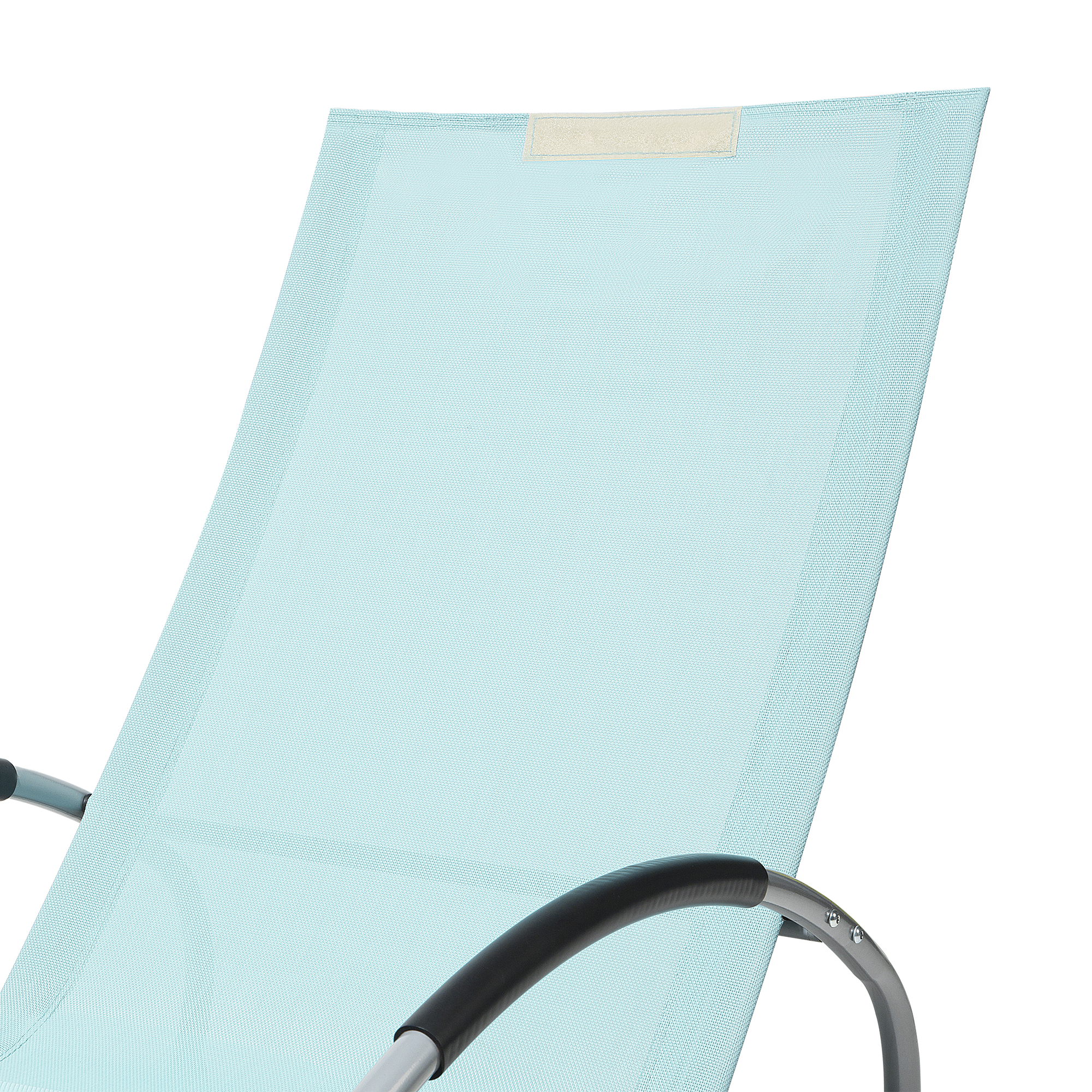Beliani - Chaise de Jardin Transat à Bascule en Textile Bleu Clair et Acier Argenté Matières Résistantes et Durables et Design Moderne Très Confortable Beliani - Image 9