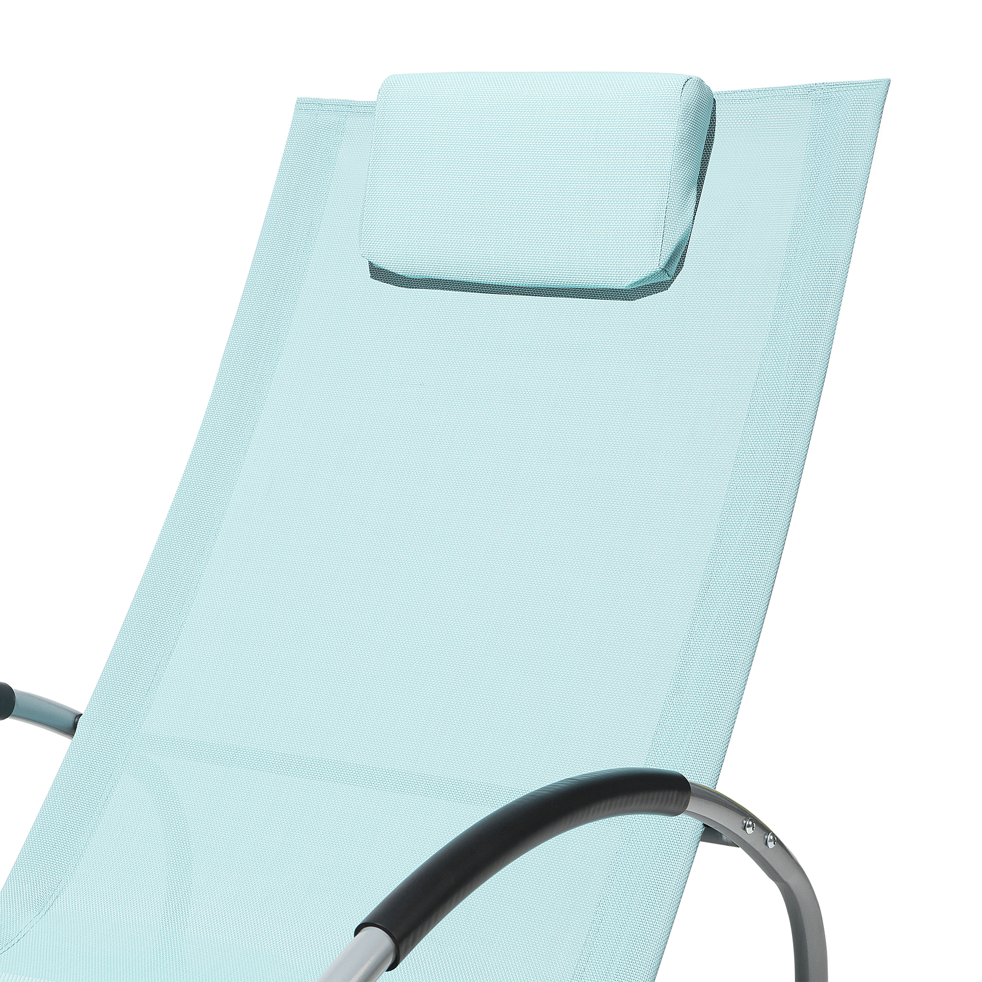 Beliani - Chaise de Jardin Transat à Bascule en Textile Bleu Clair et Acier Argenté Matières Résistantes et Durables et Design Moderne Très Confortable Beliani - Image 8