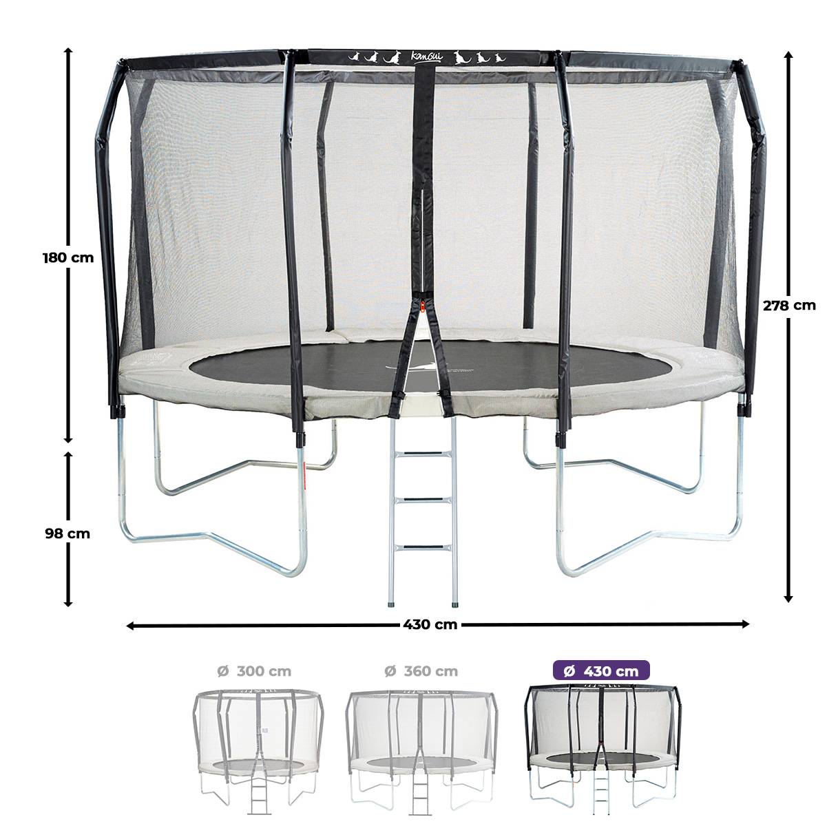 Kangui - Trampoline Premium Ø 430 cm avec filet de sécurité + échelle - Famili 430 Kangui - Image 3