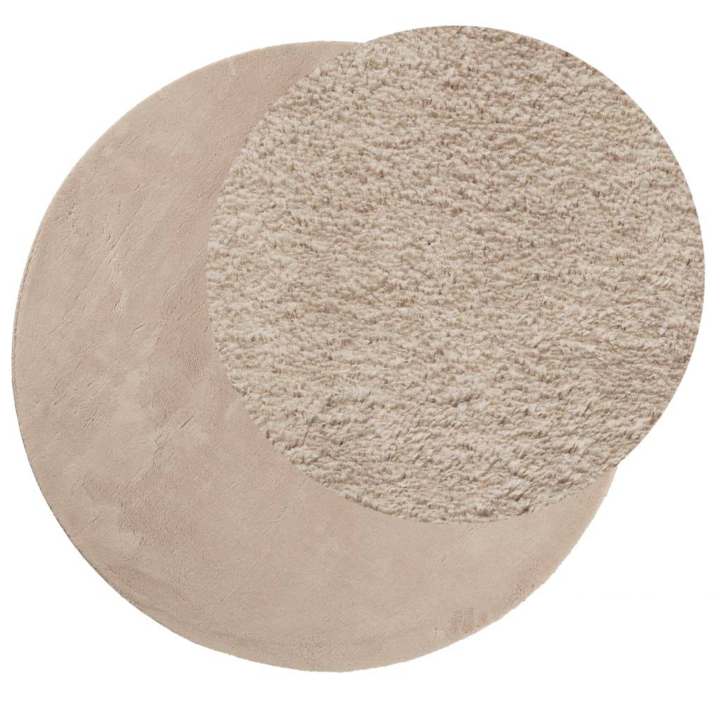 Tapis RondDoux Polyester Lavable pour Chambre Enfant Sable Ø 160 cm – ComfortXL Outdoor Living - Image 3