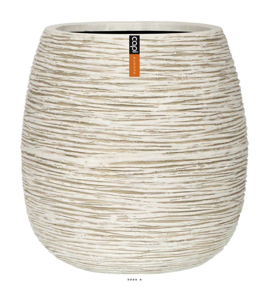 Artificielles - Bac Fibres et magnesium Hany Ext. Bullet D 38 x H39 cm Sable - dimhaut: H 39 cm - couleur: Sable