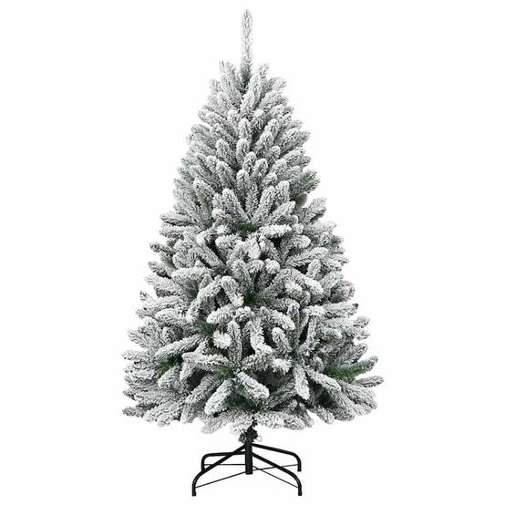 Sapin de Noël | Arbre de Noël artificiel Vert et blanc 150 cm PVC et métal Maison Chic - Image 5