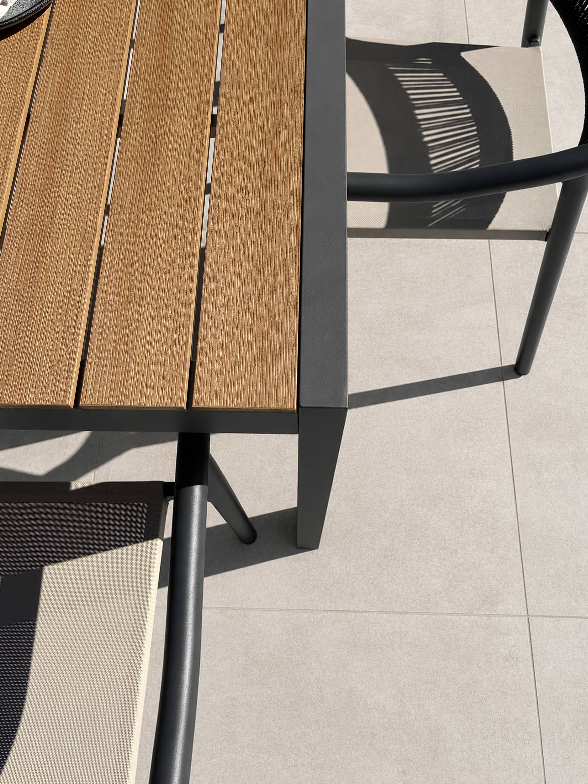 Dcb Garden - Ensemble repas de jardin 4 places en alu - Gris anthracite - TONGA - Image 3
