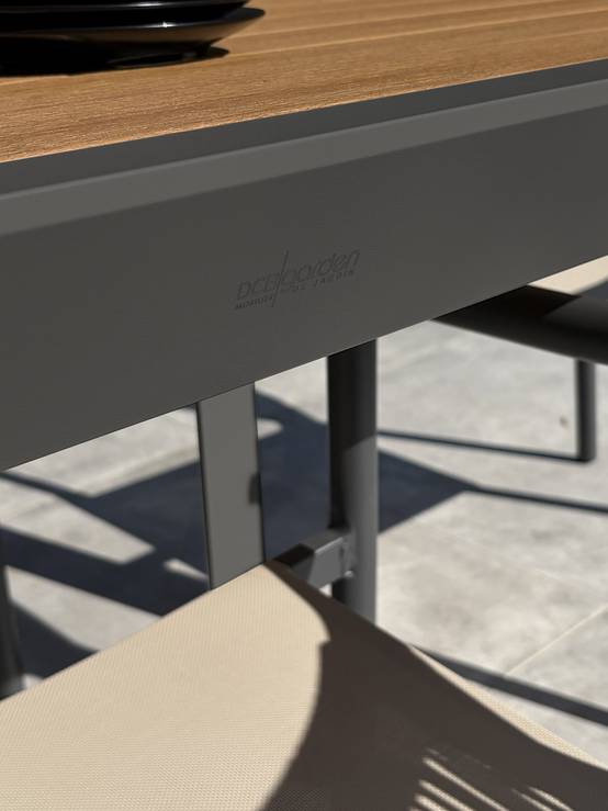 Dcb Garden - Ensemble repas de jardin 4 places en alu - Gris anthracite - TONGA - Image 5