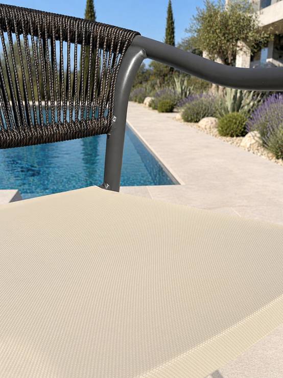 Dcb Garden - Ensemble repas de jardin 4 places en alu - Gris anthracite - TONGA - Image 9