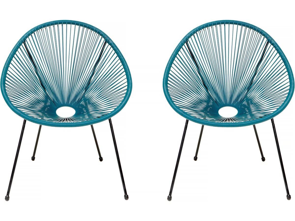 Lot De 2 Fauteuils De Jardin "ania" - Bleu Foncé -habitat Et Jardin - Image 1