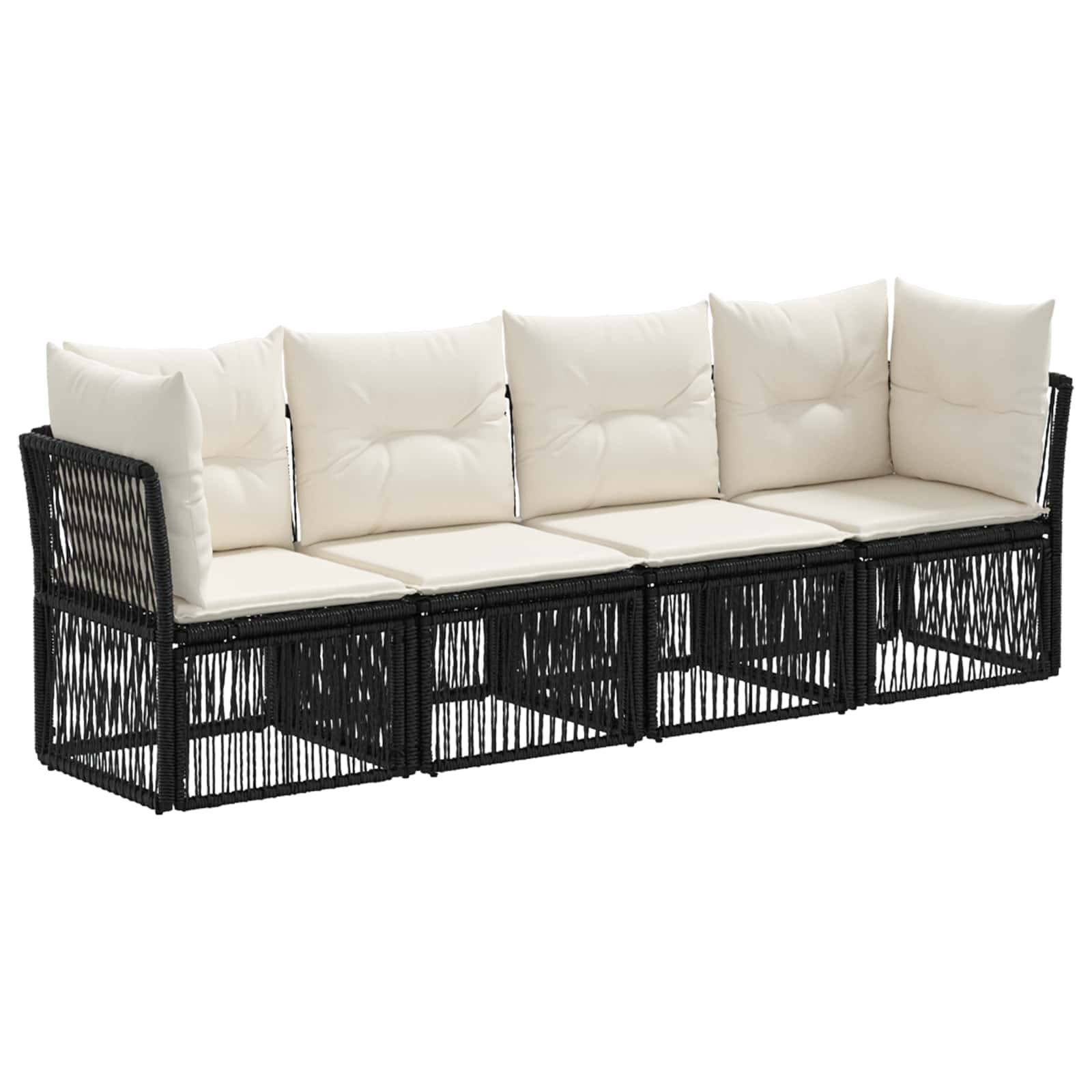 Vidaxl - Ensemble de canapé de jardin 4 pcs-Salons de jardin 4 place Noir polyrotin 723862 - Image 2