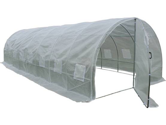 Serre Tunnel De Jardin Avec Porte "mimosa" - 180 G/m² - 24 M² - 8 X 3 X 2 M -habitat Et Jardin - Image 1