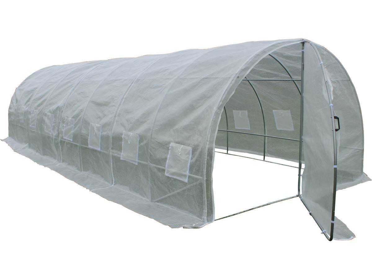 Serre Tunnel De Jardin Avec Porte "mimosa" - 180 G/m² - 24 M² - 8 X 3 X 2 M -habitat Et Jardin - Image 1