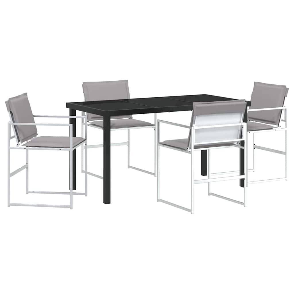 Ensemble de salle à manger de jardin acier et textilène blanc 140 x 70 x 73 cm, Poids:45.15kg - PANGIVO - Image 2