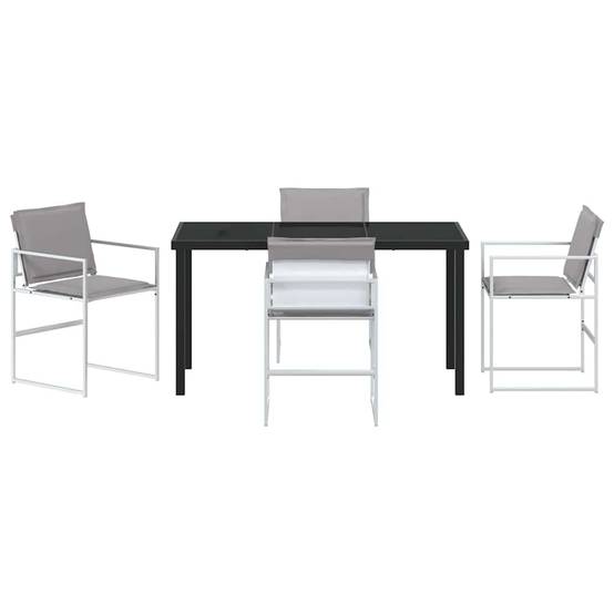 Ensemble de salle à manger de jardin acier et textilène blanc 140 x 70 x 73 cm, Poids:45.15kg - PANGIVO - Image 7