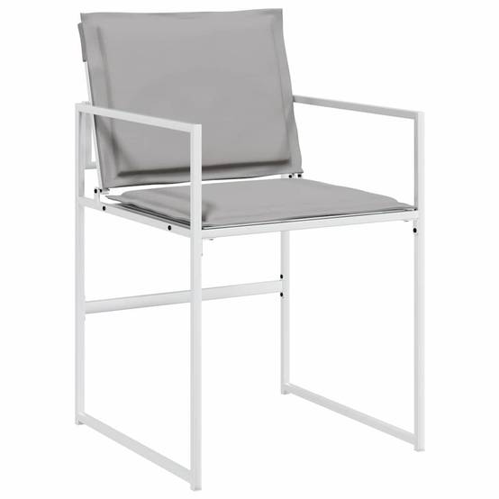 Ensemble de salle à manger de jardin acier et textilène blanc 140 x 70 x 73 cm, Poids:45.15kg - PANGIVO - Image 6
