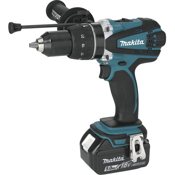 Perceuse visseuse à percussion Ø13mm - MAKITA - avec 2 batteries 18V 5.0 Ah - chargeur - MakPac- DHP458RTJ - Image 2