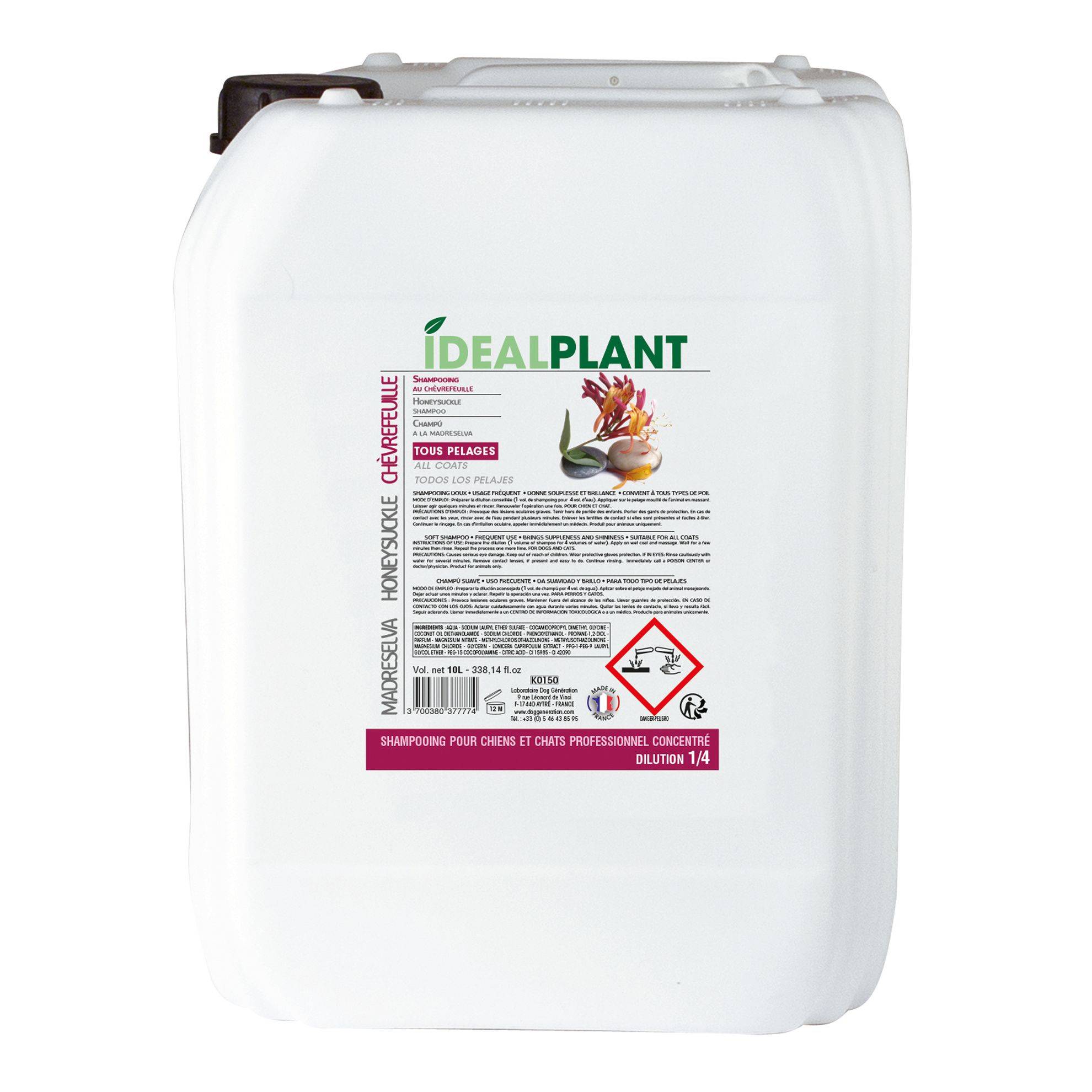 Shampoing IdealPlant doux au chèvrefeuille : 10 litres IDEALPLANT