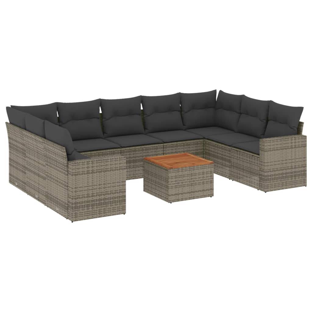 ComfortXL - Salon de Jardin Gris 10 Pièces en Résine Tressée Modulable avec Coussins Gris Foncé – ComfortXL Outdoor Living - Image 2