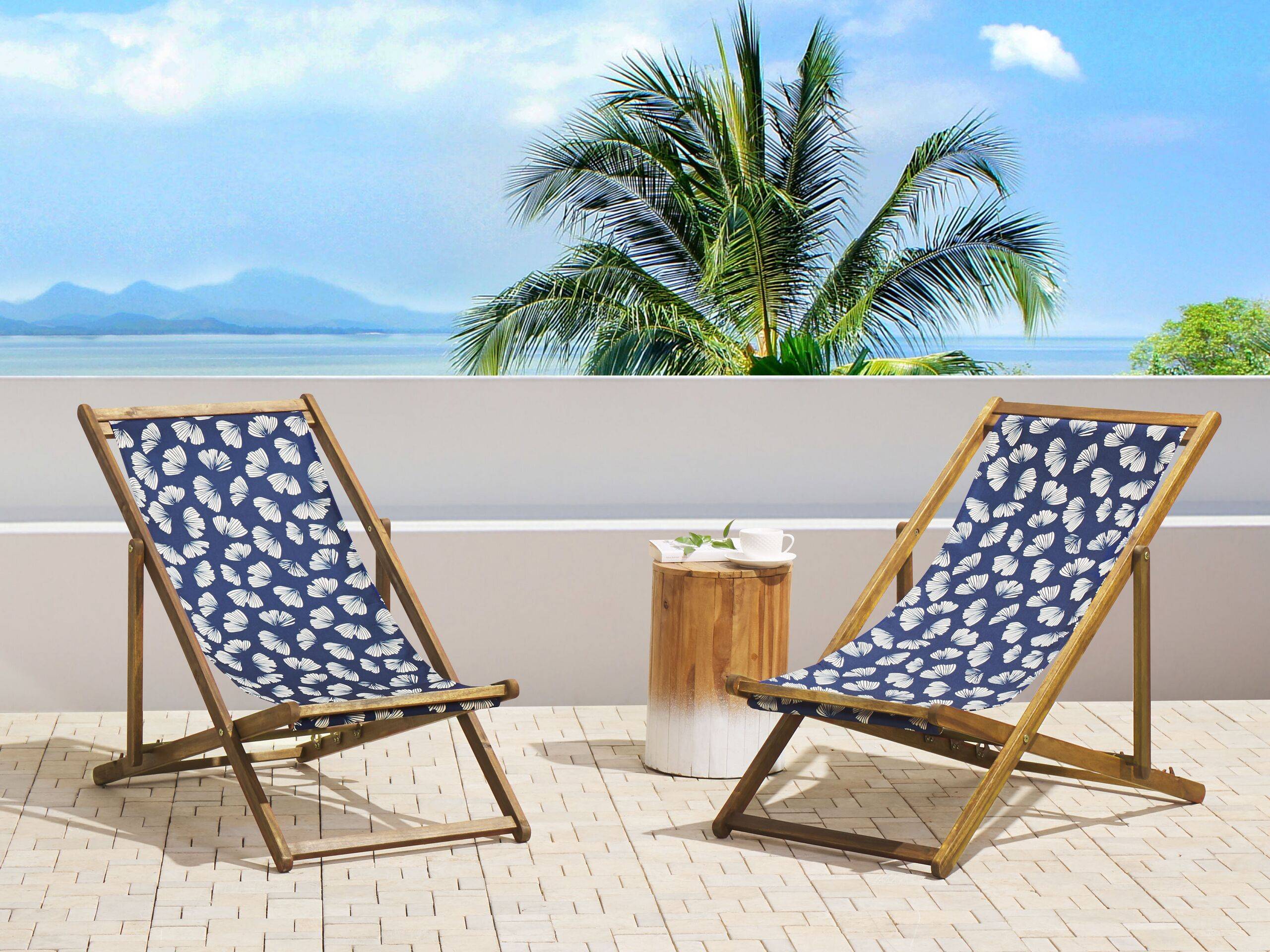 Beliani - Toile pour transat et chilienne Polyester Bleu marine ANZIO/AVELLINO - Beliani - Image 1