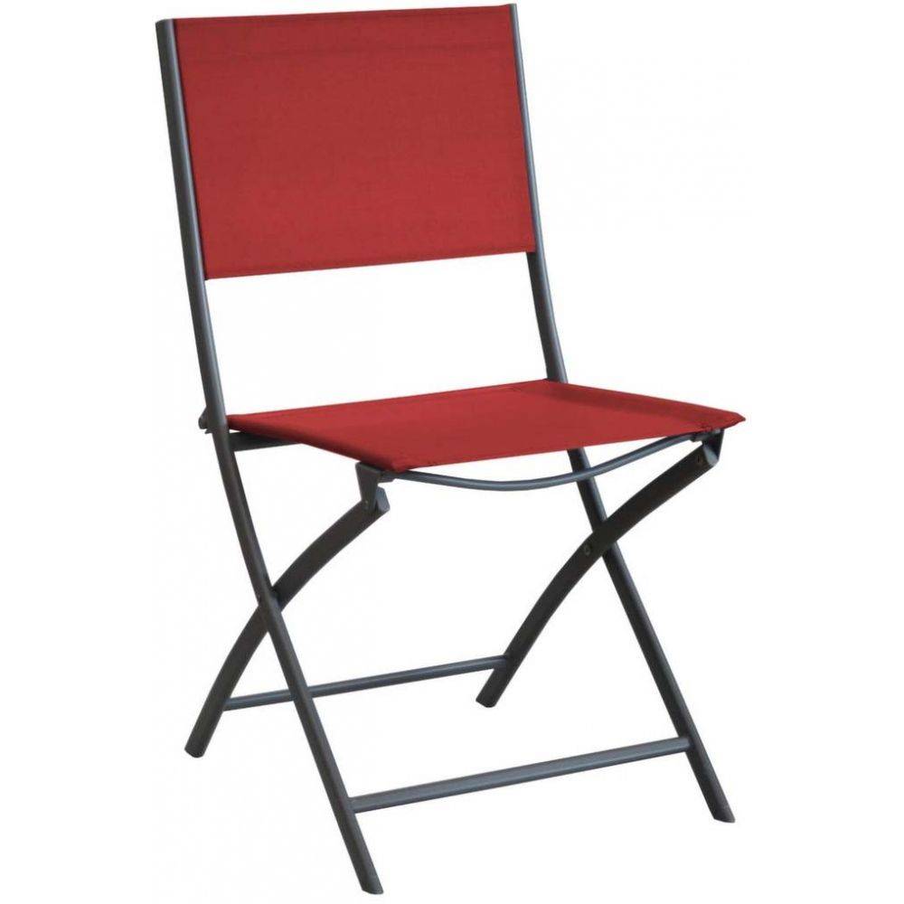 Alize - Chaise pliante en acier et toile Dream (Lot de 4) Graphite, rouge - Image 3