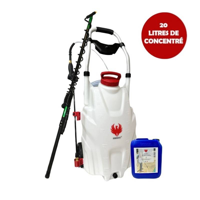 Pulvérisateur électrique PRO SPRAYER PHOENIX 2 Batteries + Perche Télescopique 5,4 mètres + Nettoyant Extérieures 20 L - Image 1