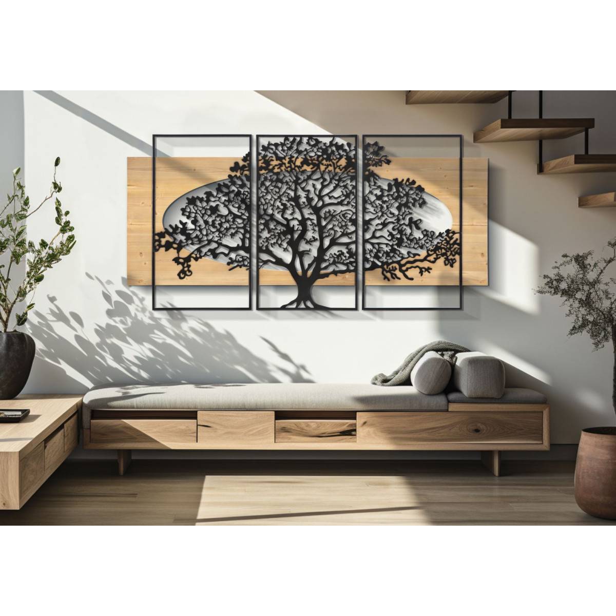Paris Prix - Déco Murale Encadrée "Arbre" 176cm Naturel & Noir - Image 5