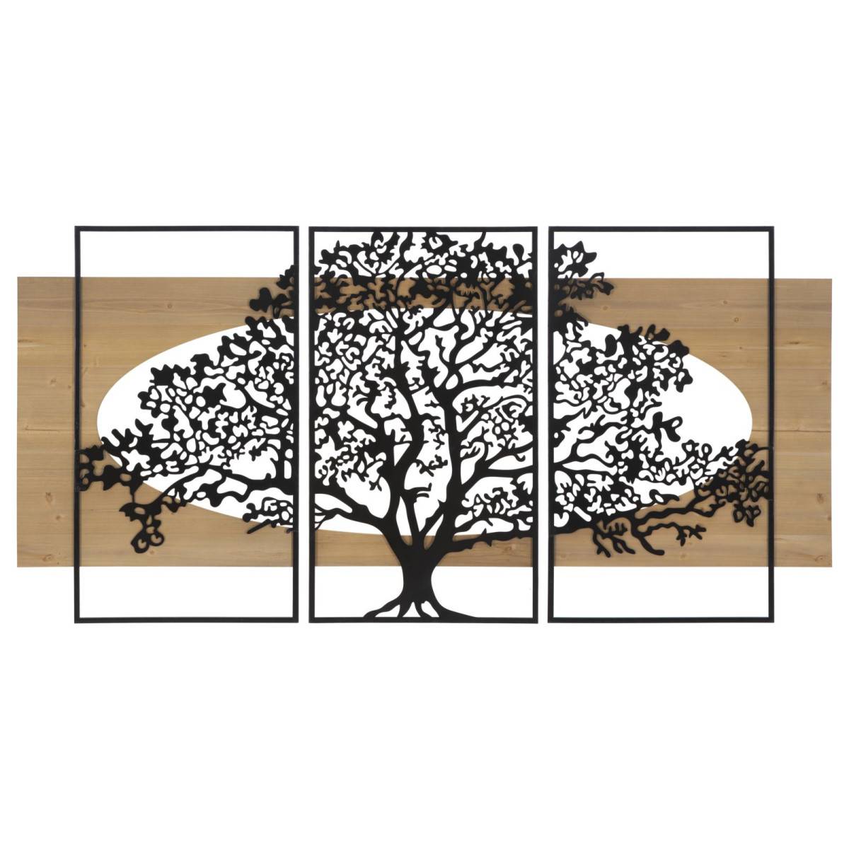 Paris Prix - Déco Murale Encadrée "Arbre" 176cm Naturel & Noir - Image 1