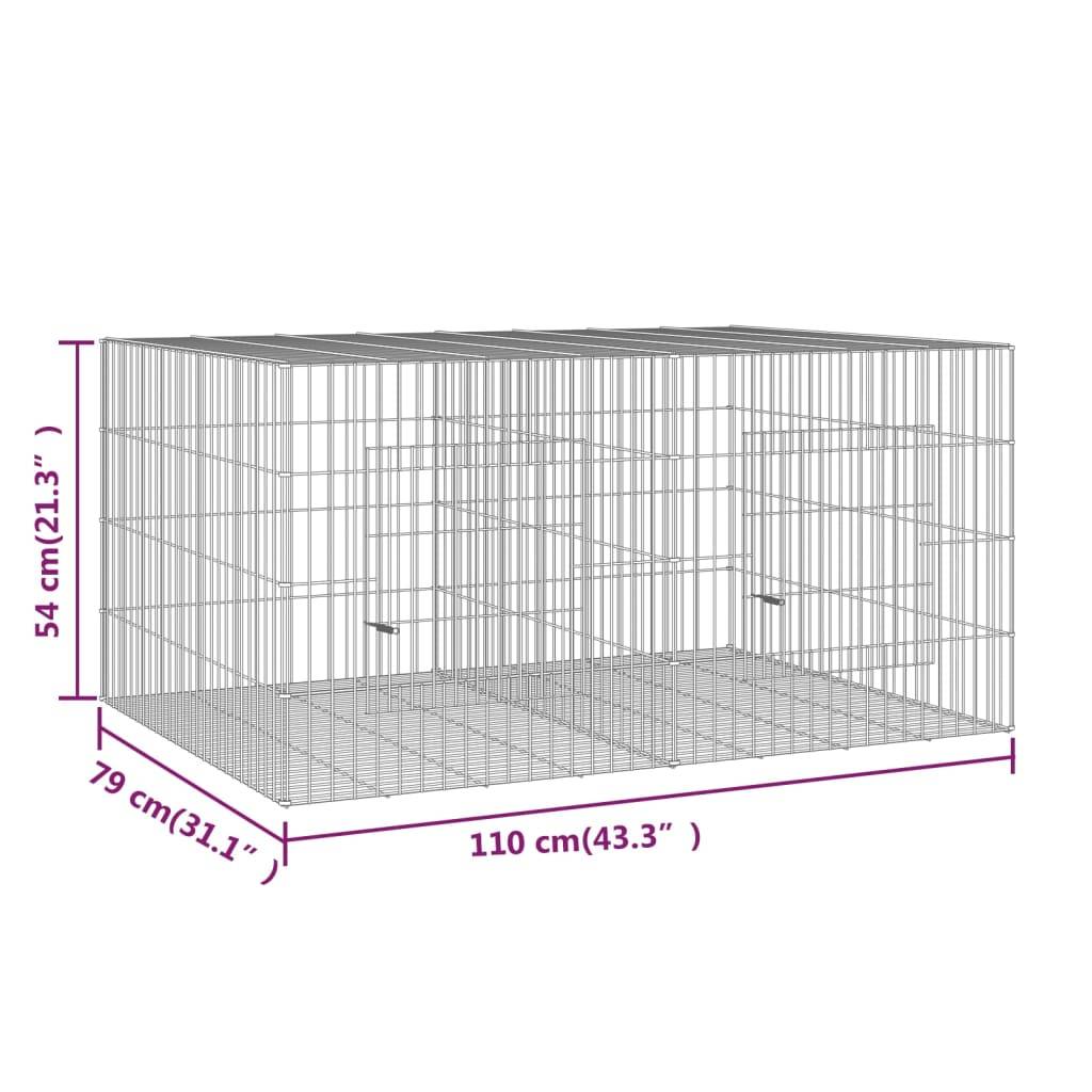 Vidaxl - Cage à lapin 2 panneaux 110x79x54 cm Fer galvanisé vidaXL 171568 - Image 3