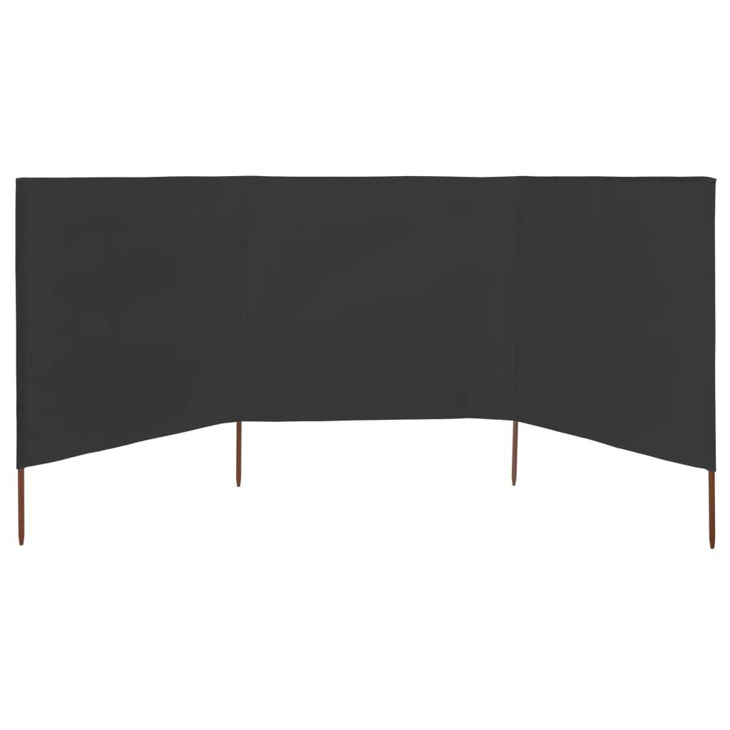 Helloshop26 - Brises-vue paravent 3 panneaux tissu 400 x 120 anthracite - Image 2