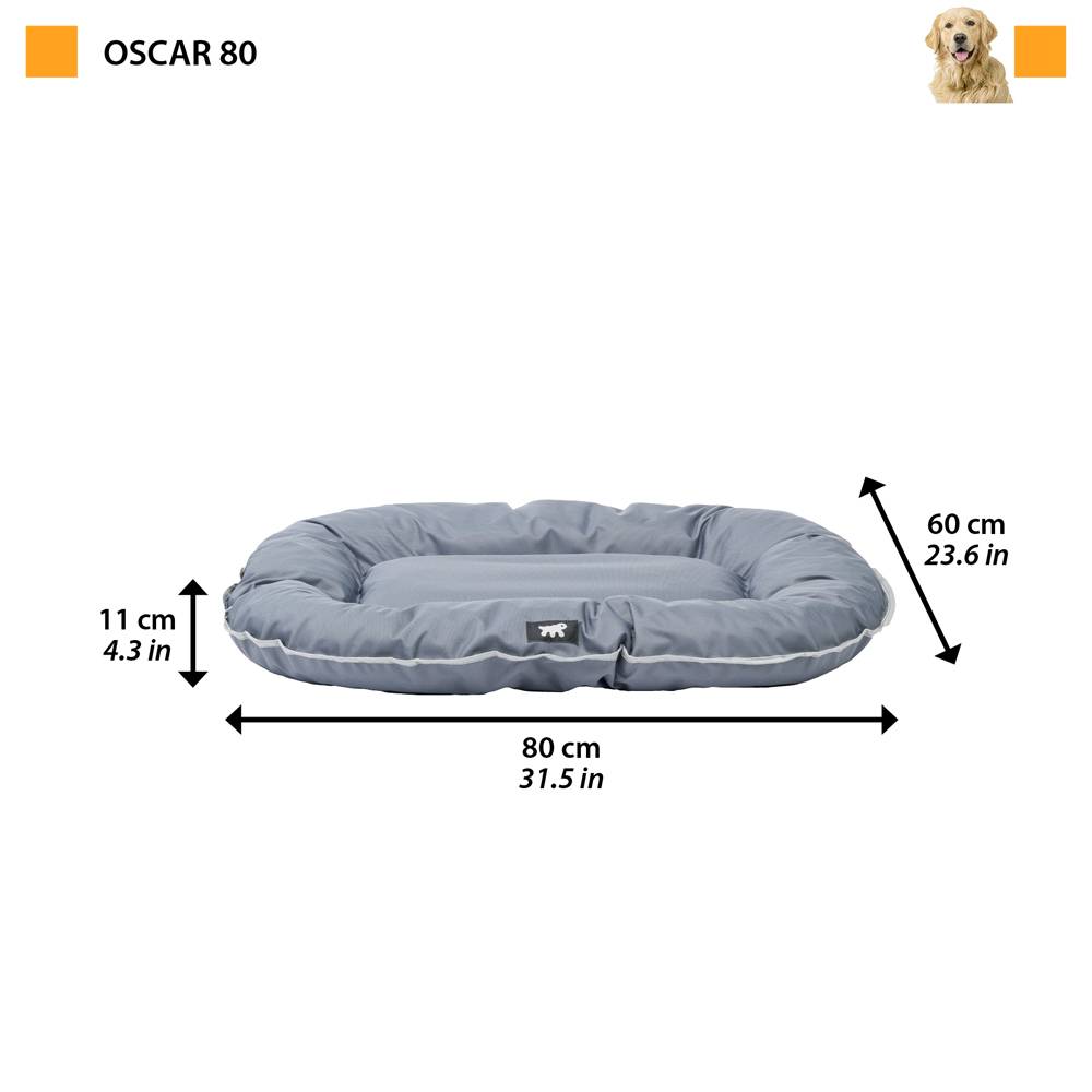 Ferplast - Ferplast Panier Chien Coussin Chien Moyen Taille Tissu anti-rayures Lavable à 30°C.Matelas pour chien imperméable 80 x 60 x 11 cm.Gris - Image 2