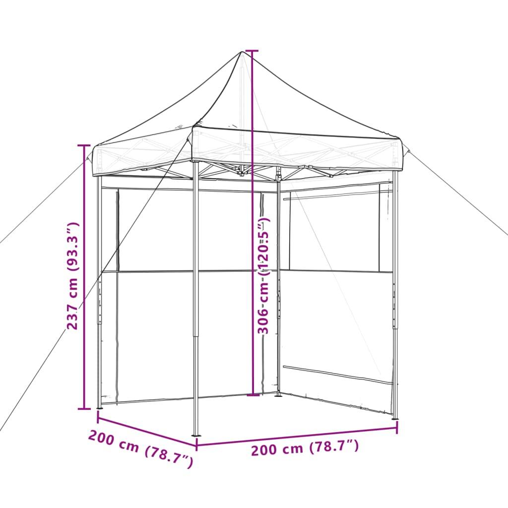 Vidaxl - Tente de réception pliable escamotable avec 2 parois latérales vidaXL 4004991 - Image 3