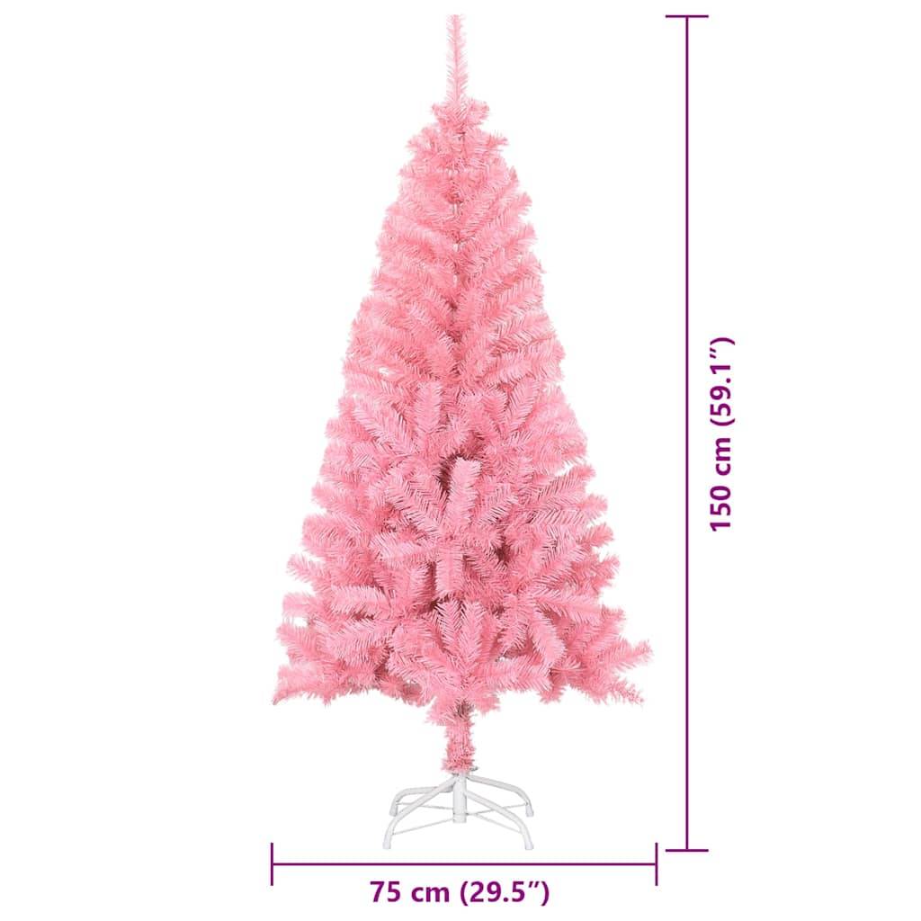 Vidaxl - Sapin de Noël Rose 150 cm PVC vidaXL 3396421 - Image 3