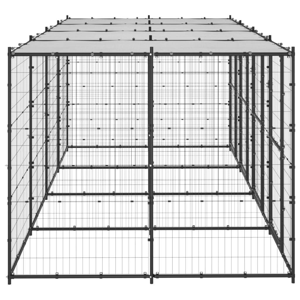 Helloshop26 - Chenil extérieur cage enclos parc animaux chien extérieur acier avec toit 9,68 m² - Image 4