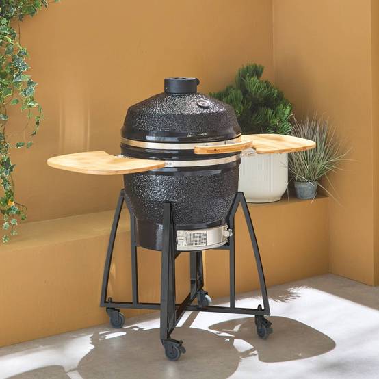 sweeek - Barbecue charbon en céramique. Kamado Ø54.5cm. avec chariot. garde au chaud. récupérateur de cendre et housse. tablettes rétractables | sweeek - Image 3