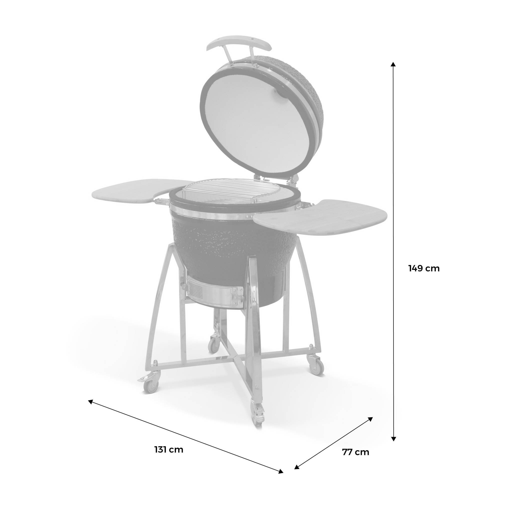 sweeek - Barbecue charbon en céramique. Kamado Ø54.5cm. avec chariot. garde au chaud. récupérateur de cendre et housse. tablettes rétractables | sweeek - Image 5