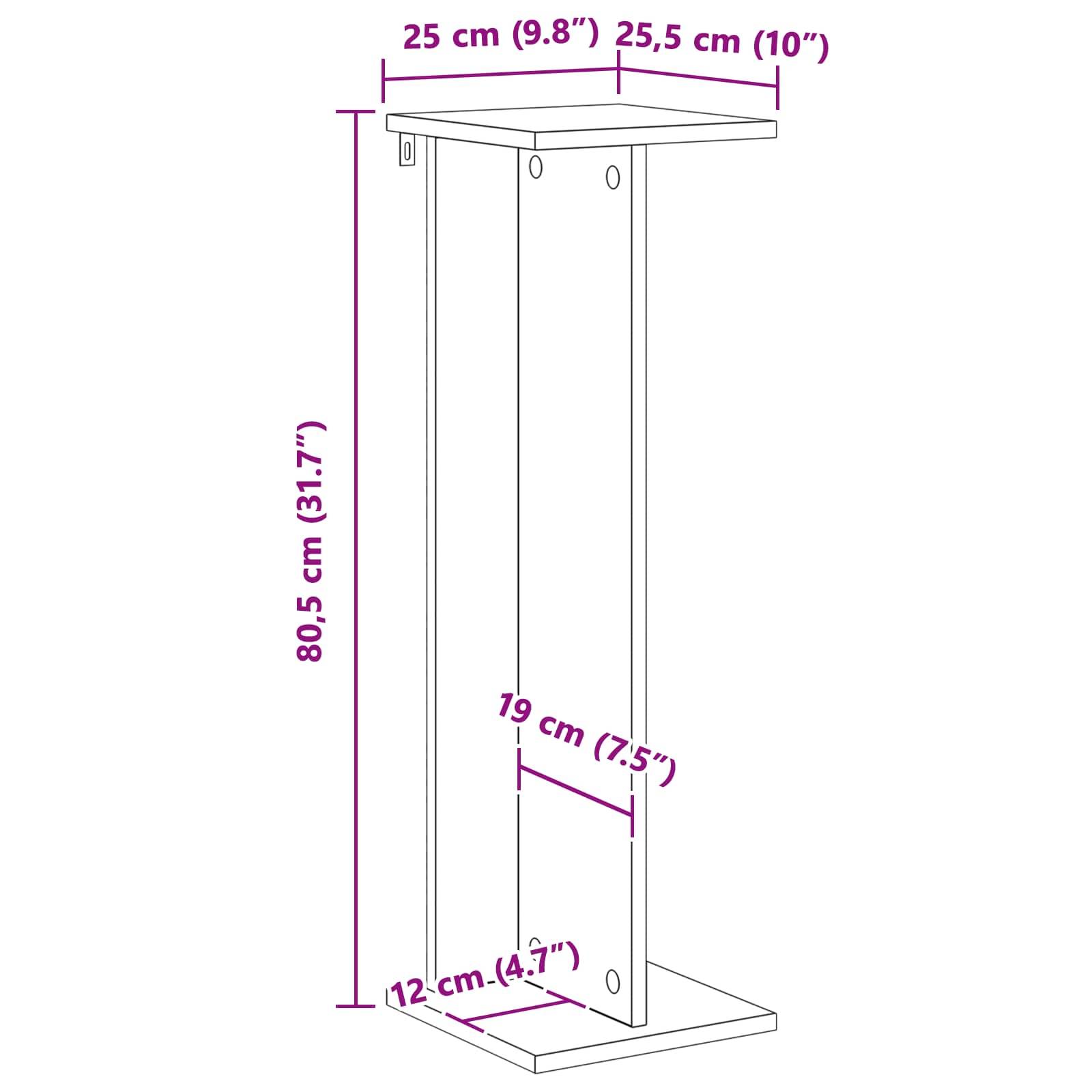Vidaxl - Support de Plante Chêne Fumé 25 x 25,5 x 80,5 cm vidaXL 899650 - Image 3
