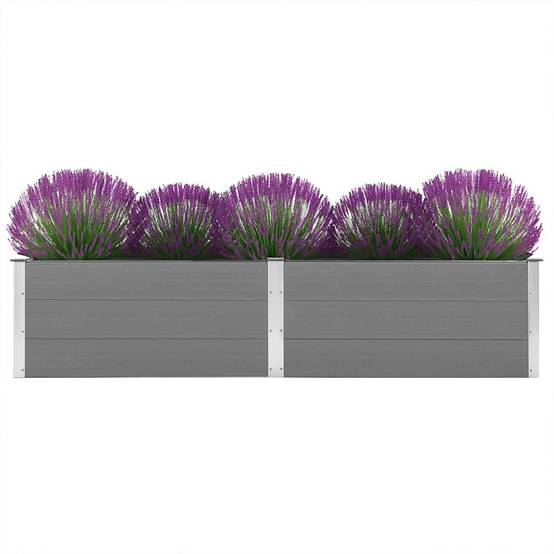Carré potager composite WPC gris 250x50x54cm pour jardin moderne – ComfortXL Outdoor Living - Image 3