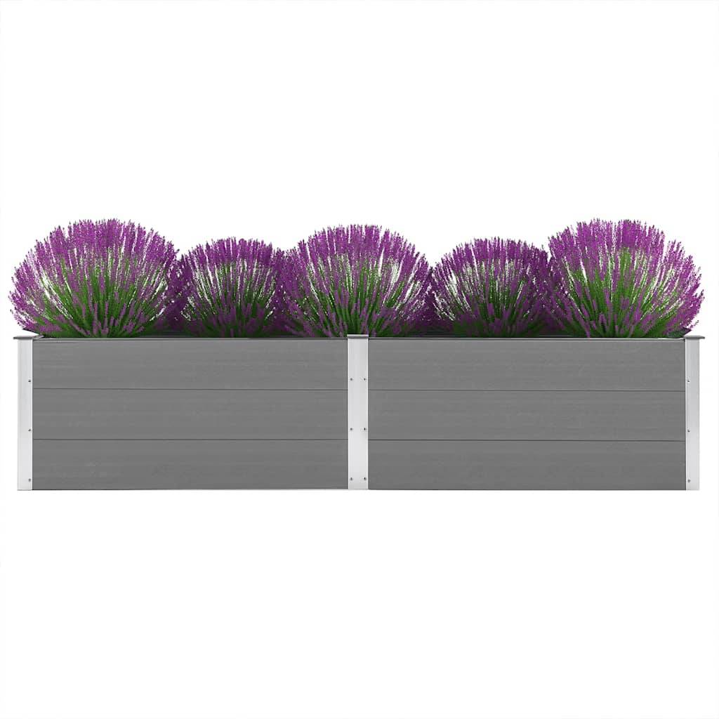 Carré potager composite WPC gris 250x50x54cm pour jardin moderne – ComfortXL Outdoor Living - Image 3