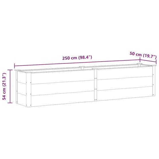 Carré potager composite WPC gris 250x50x54cm pour jardin moderne – ComfortXL Outdoor Living - Image 7