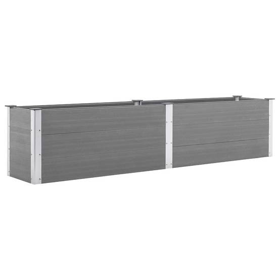 Carré potager composite WPC gris 250x50x54cm pour jardin moderne – ComfortXL Outdoor Living - Image 2