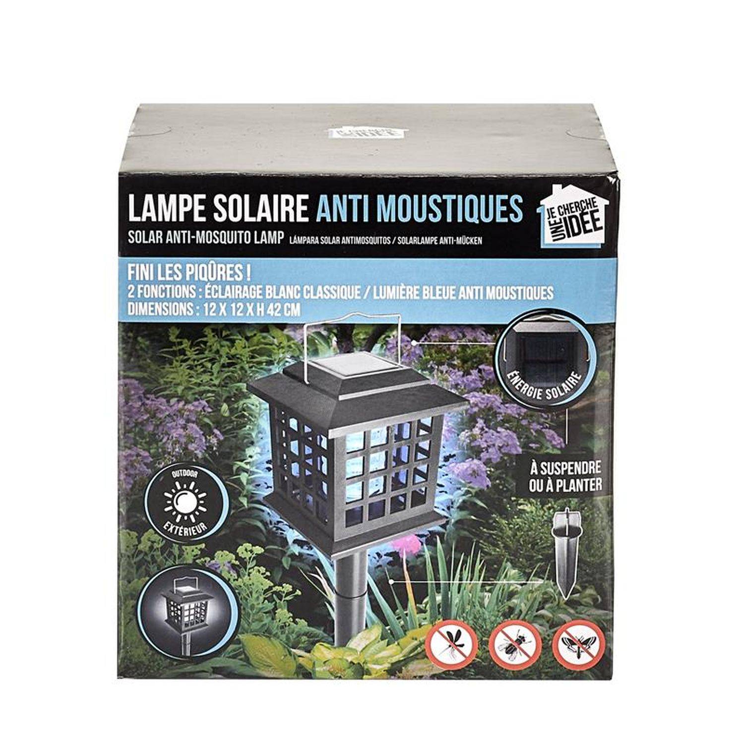 Sans Marque - Lampe LED solaire à planter - Anti-moustique - Noir - Toilinux - Image 6