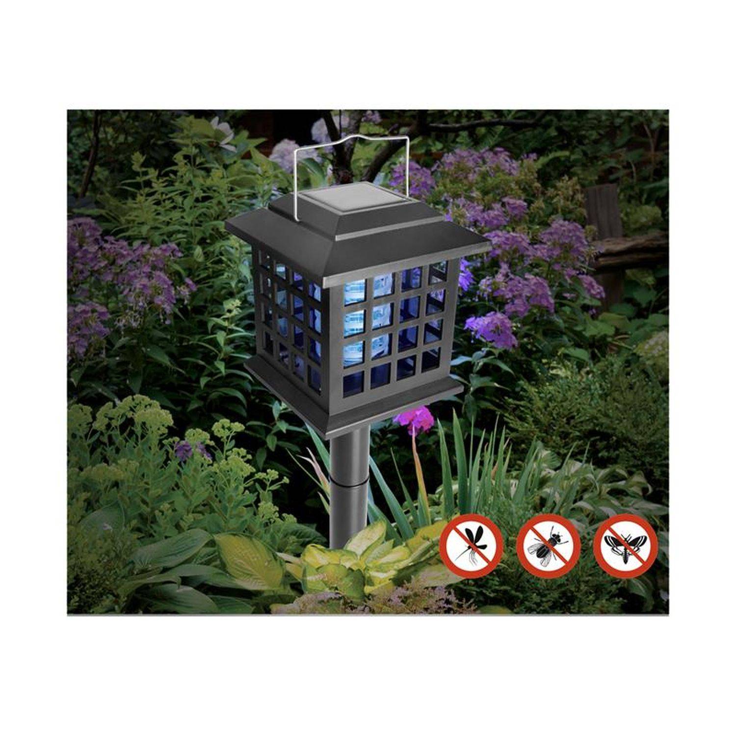 Sans Marque - Lampe LED solaire à planter - Anti-moustique - Noir - Toilinux - Image 2