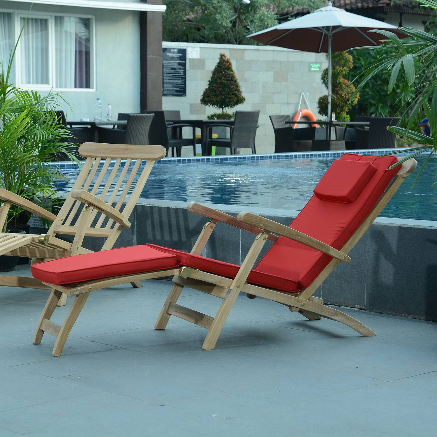 Matelas Rouge pour Chaise longue - TECK'Attitude - Image 3