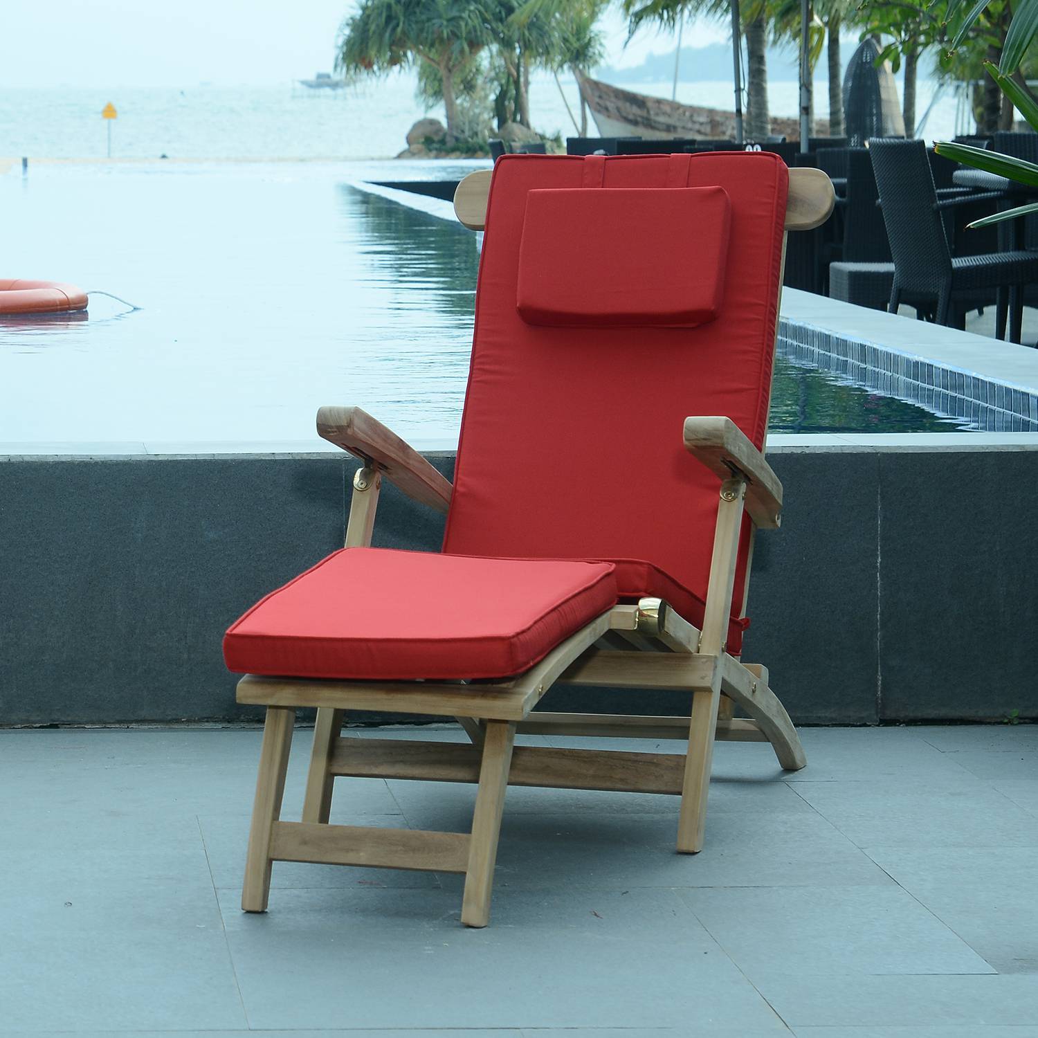Matelas Rouge pour Chaise longue - TECK'Attitude - Image 2