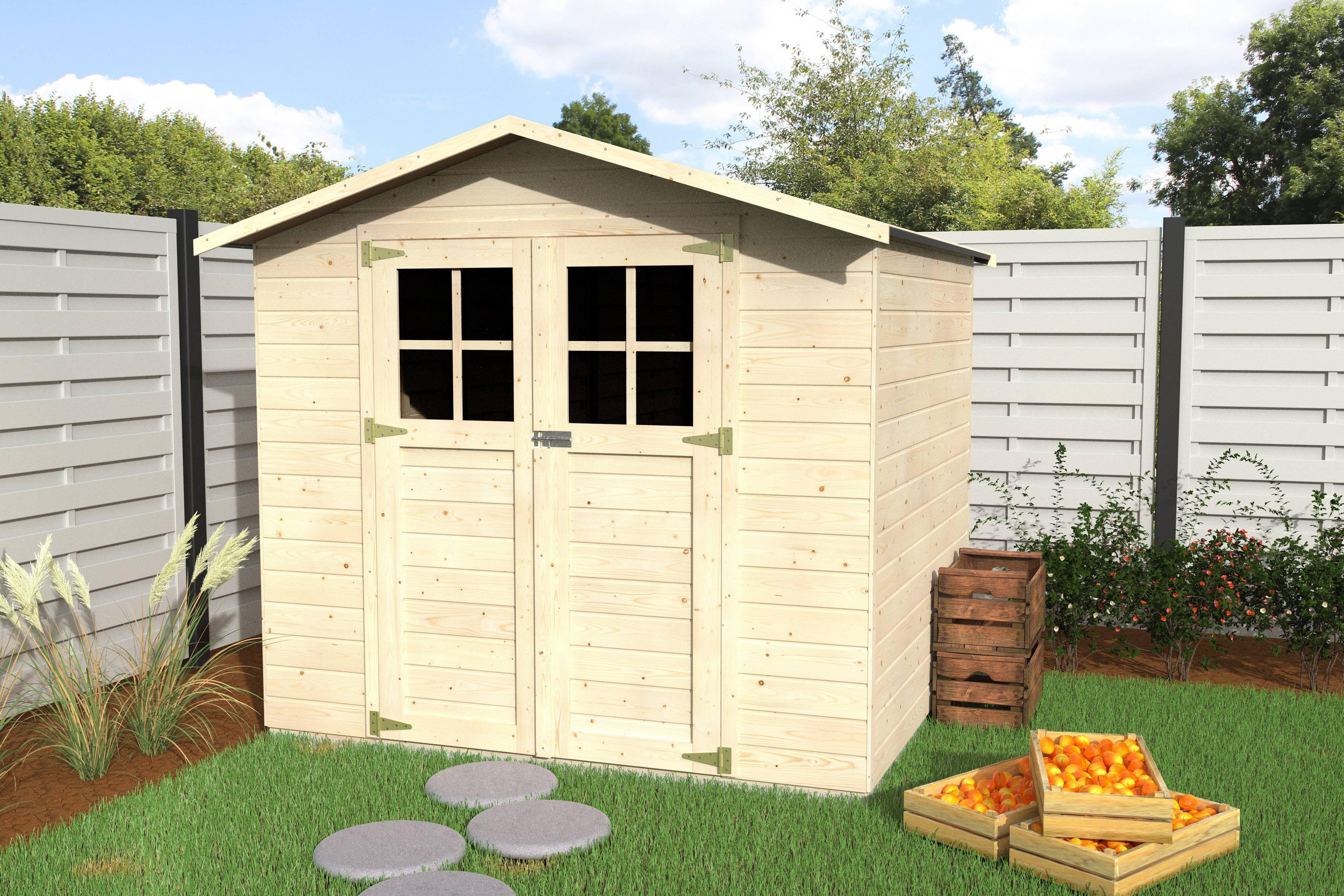Decor et Jardin - ABRI DE JARDIN BOIS LODE - 3,78 m² - Ep : 12 mm - 2,10x1,80 - couleur naturel - Décor et Jardin - Image 2