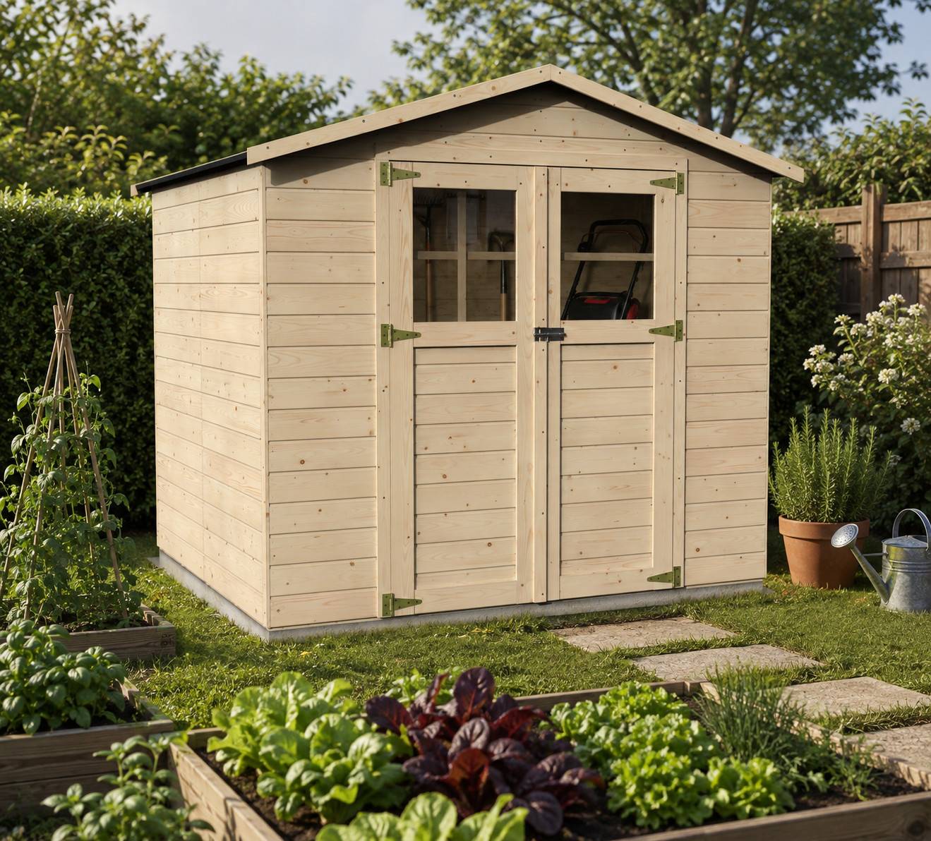 Decor et Jardin - ABRI DE JARDIN BOIS LODE - 3,78 m² - Ep : 12 mm - 2,10x1,80 - couleur naturel - Décor et Jardin - Image 5