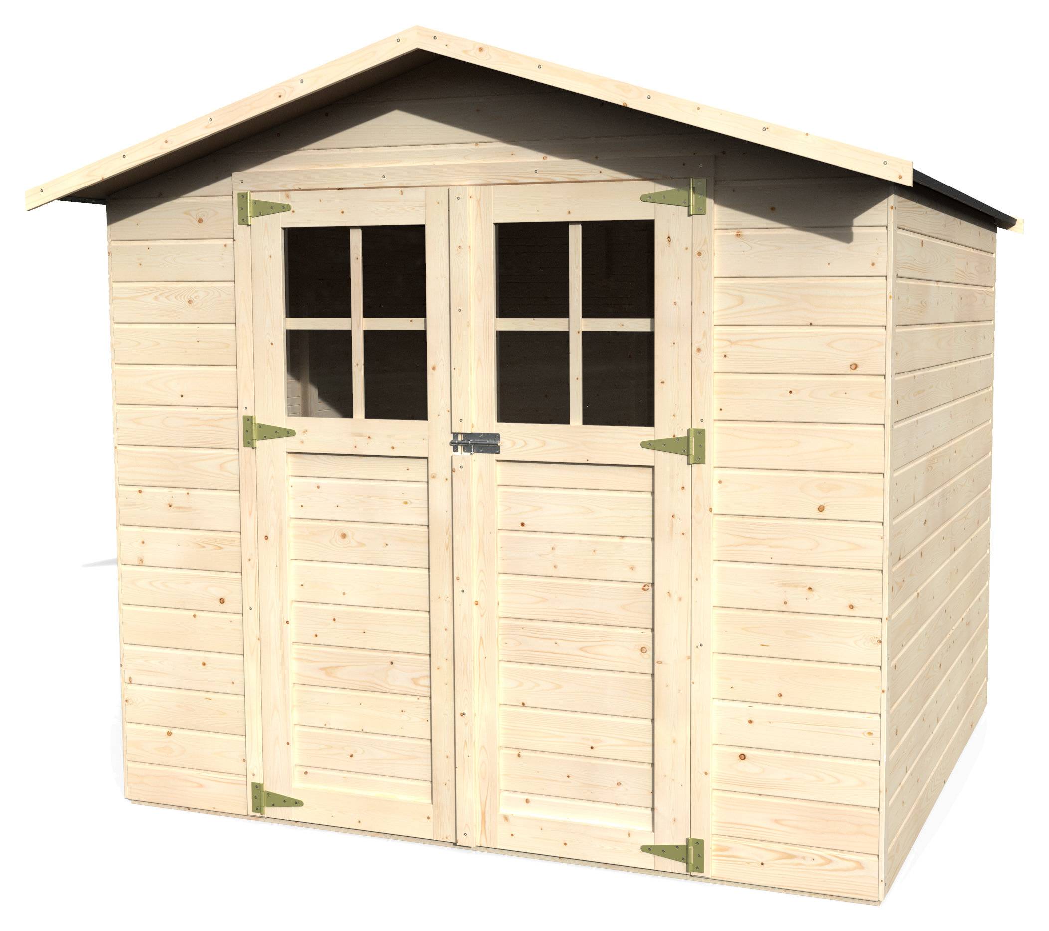 Decor et Jardin - ABRI DE JARDIN BOIS LODE - 3,78 m² - Ep : 12 mm - 2,10x1,80 - couleur naturel - Décor et Jardin - Image 1