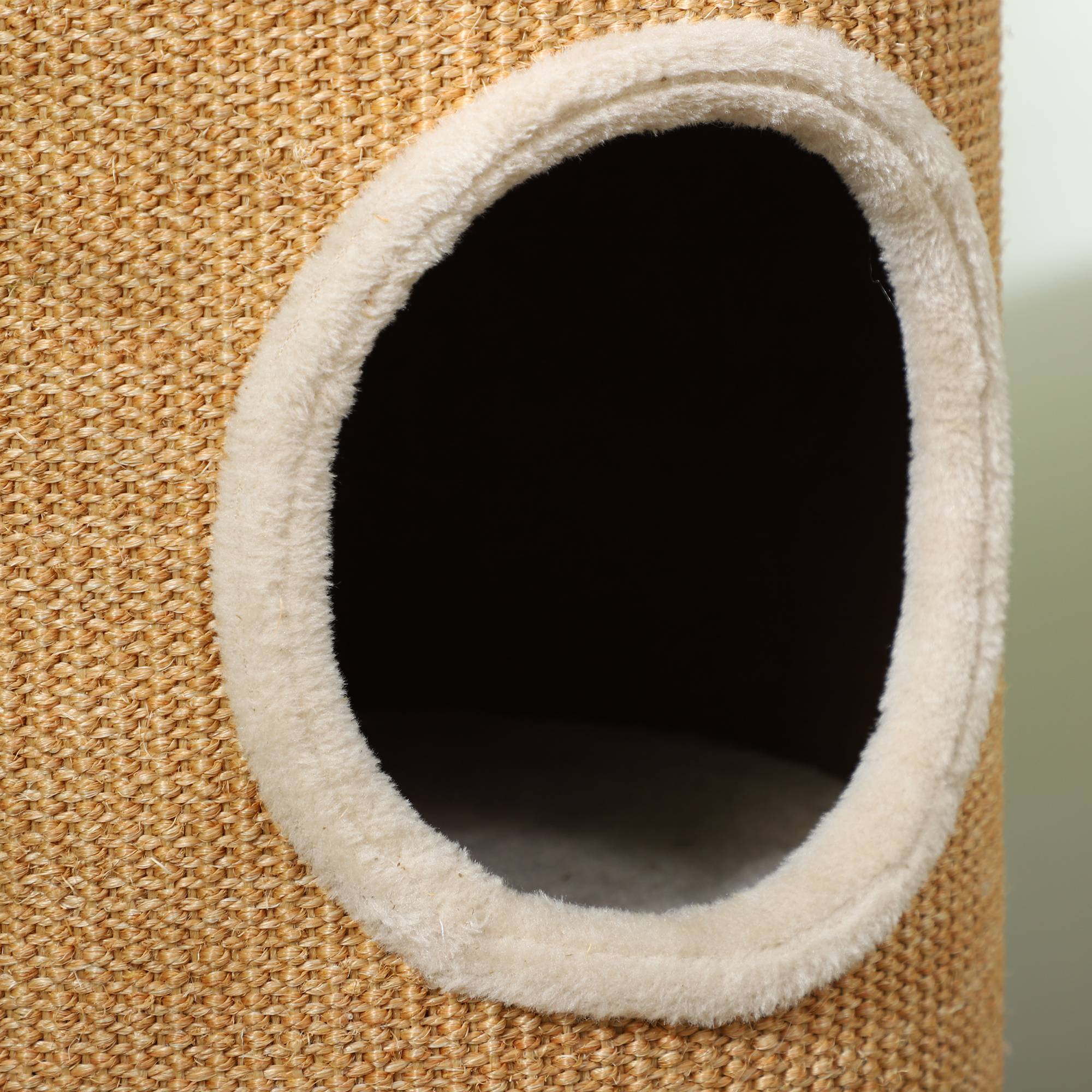 ComfortXL - Tour à Griffer Tonneau pour Chat 2 Niveaux avec Niches et Surface Sisal Marron Ø35x60 cm - ComfortXL Outdoor Living - Image 9