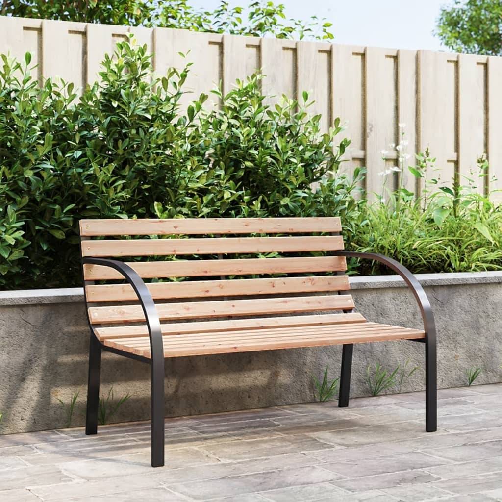 Maison Chic - Banc de jardin - Banc d'extérieur - Banquette 120 cm Bois et fer - Image 2