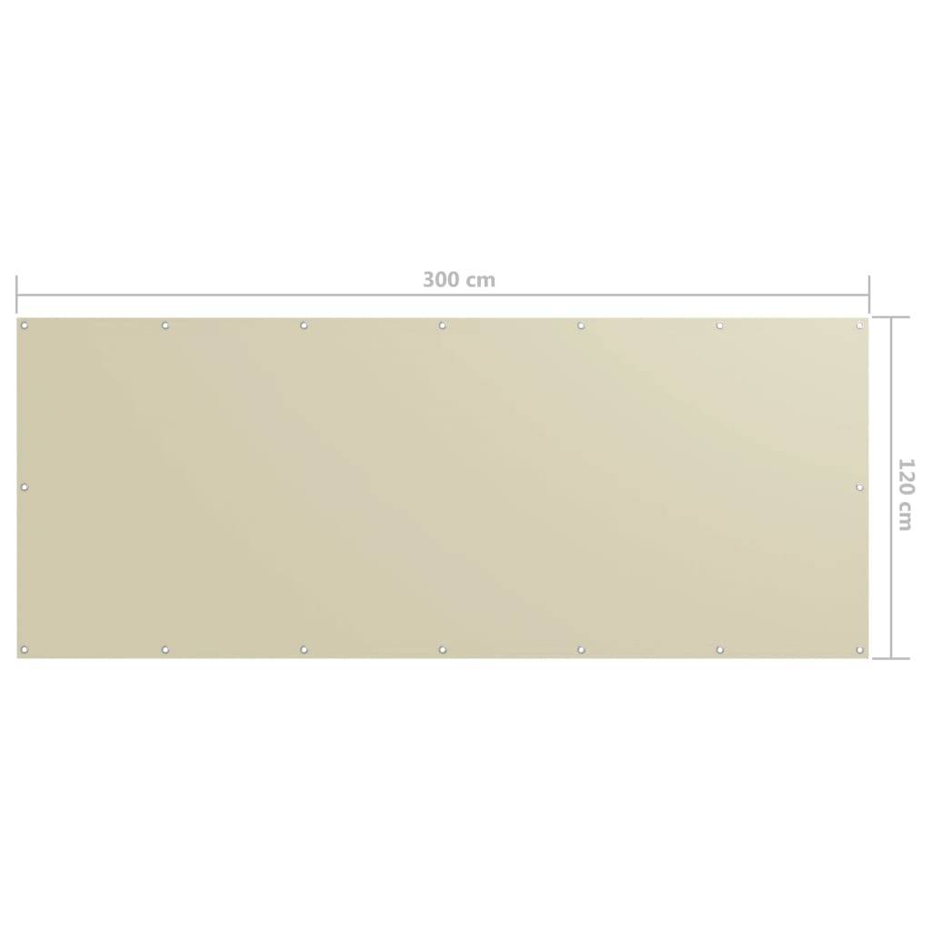 Helloshop26 - Écran de balcon brise pare vue protection confidentialité 120 x 300 cm tissu oxford crème - Image 5