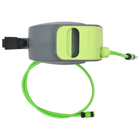 Enrouleur de tuyau automatique polypropylène vert et gris 20 m - PANGIVO - Image 3