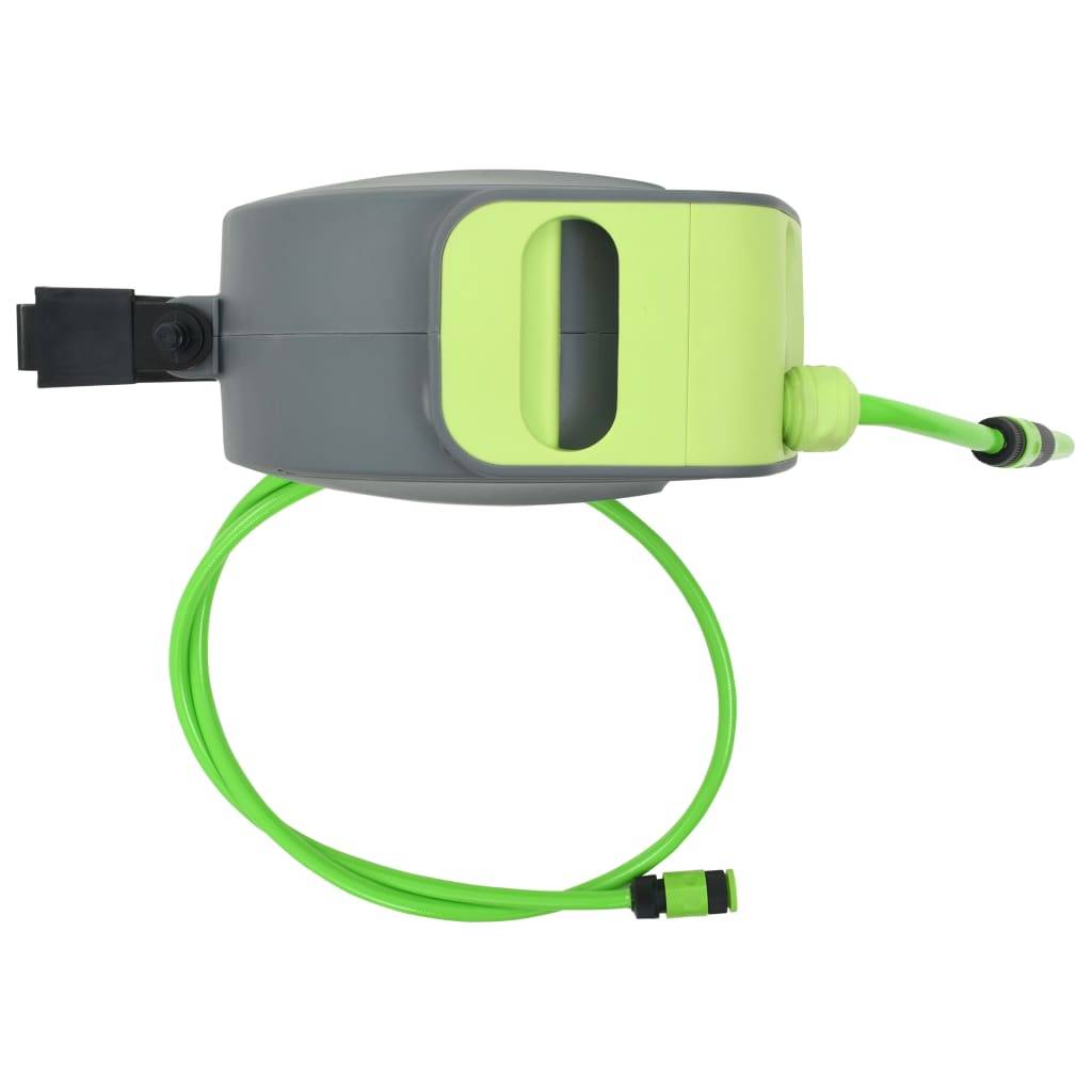 Enrouleur de tuyau automatique polypropylène vert et gris 20 m - PANGIVO - Image 3