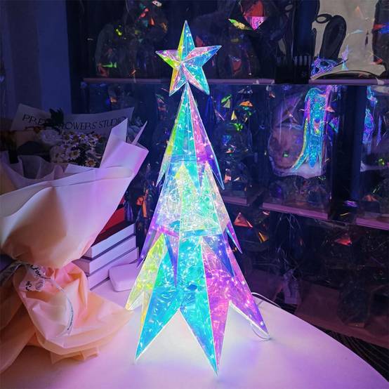 Décorations d'arbre de Noël lumineuses et créatives, lumières LED de Noël, décorations de table festives, adaptées aux décorations de Noël, aux fêtes - Image 1